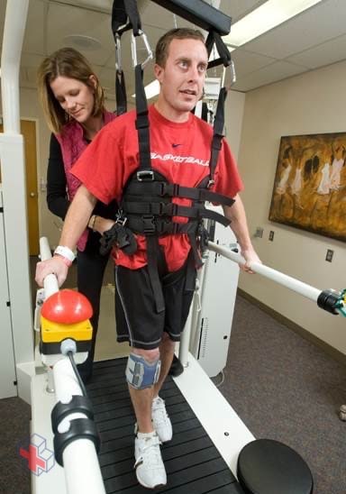 A person during locomotor training