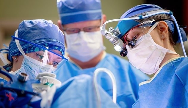 Neurosurgeons performing epilepsy surgery